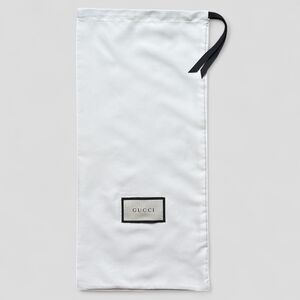Gucci Dust Bag White Black Logo Drawstring Wallet Shoe Storage Cover 8.5 x 17.5